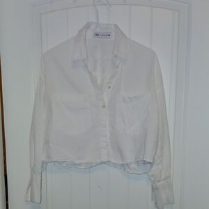 Zara White Button Down Shirt